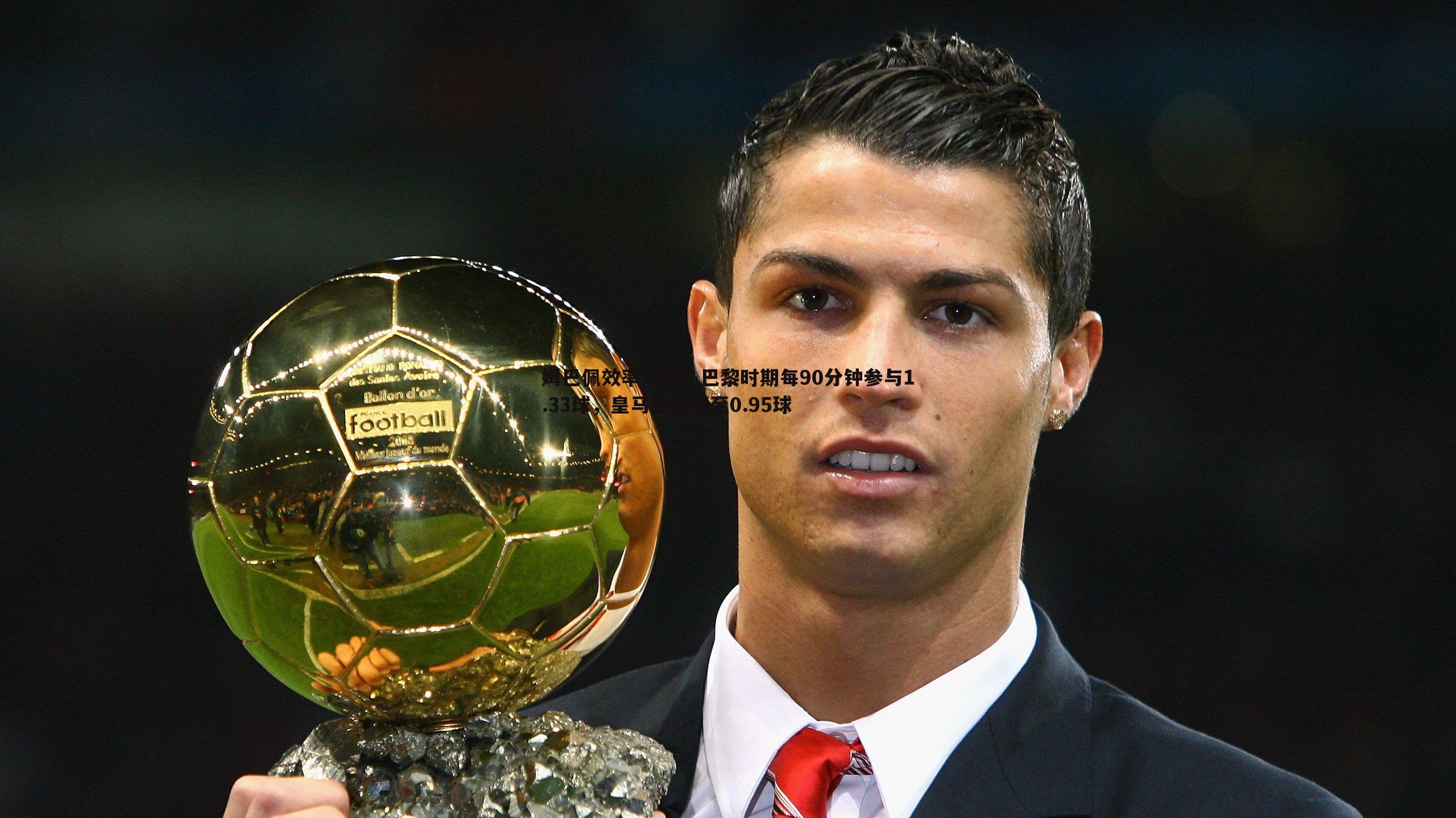 姆巴佩效率对比，巴黎时期每90分钟参与1.33球，皇马生涯降至0.95球